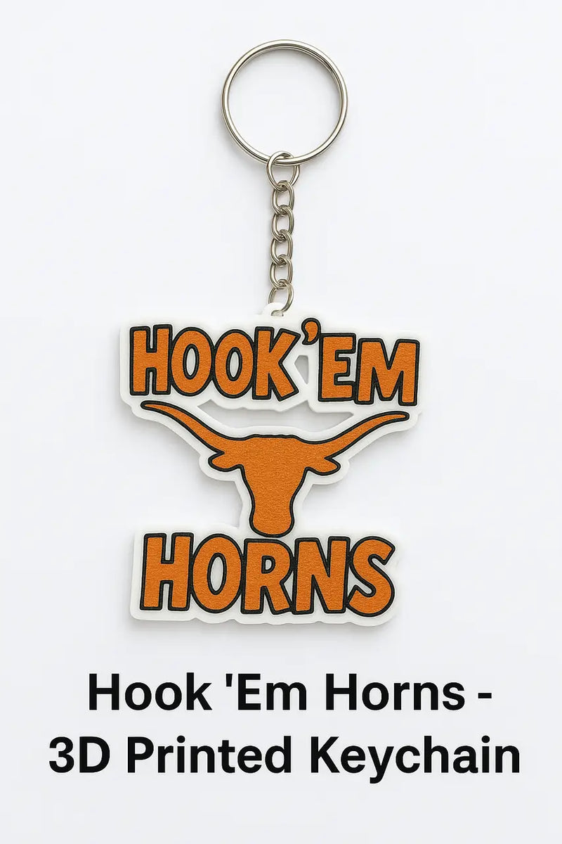 Texas Longhorns Hook’em Horns Logo Keychain – Fan Gift Stocking Stuffer