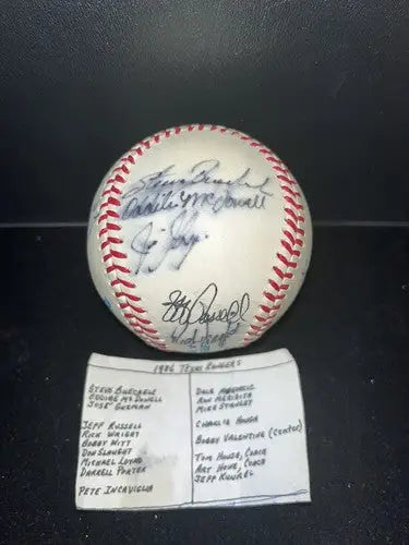 TEXAS RANGERS 1986 Team Auto Baseball Ricky Wright Darrell Porter Oddibe 18-Sigs - Sports Memorabilia