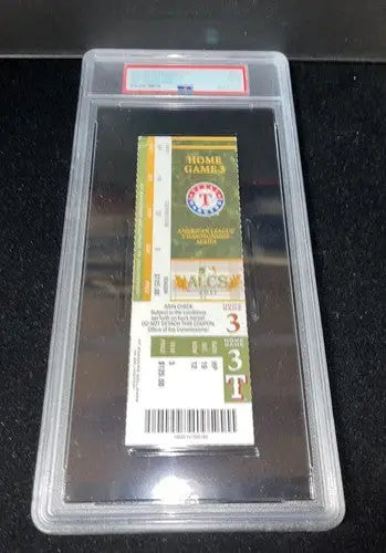 TEXAS RANGERS vs Detroit TIGERS 2011 ALCS Game 6 Ticket PSA 2 Nelson Cruz MVP - Sports Memorabilia