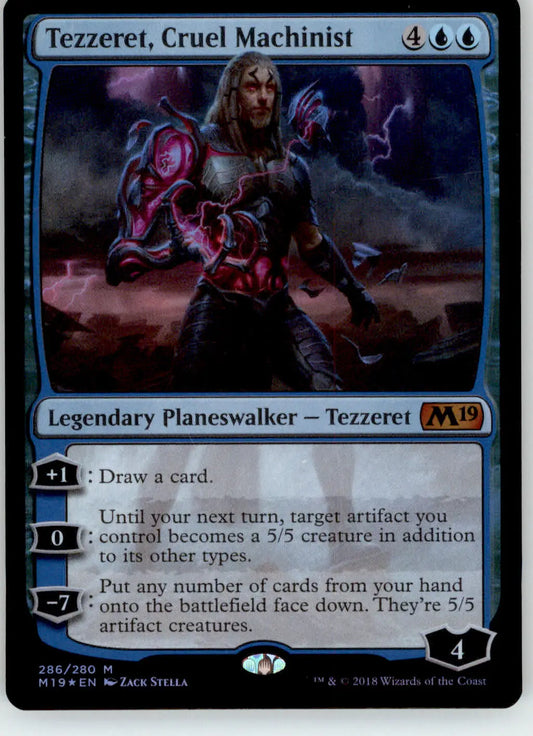 Tezzeret Cruel Machinist - Core Set 2019 - 286 - Foil NM Magic: The Gathering - Magic Card Single