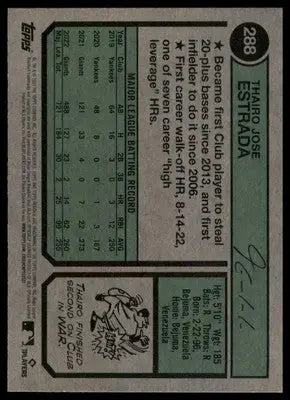 Thairo Estrada 2023 Topps Heritage #288 San Francisco Giants - Baseball Card Single