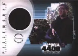 Trading card for The 4400 Season 2 PW7 featuring a pieceworks costume card swatch