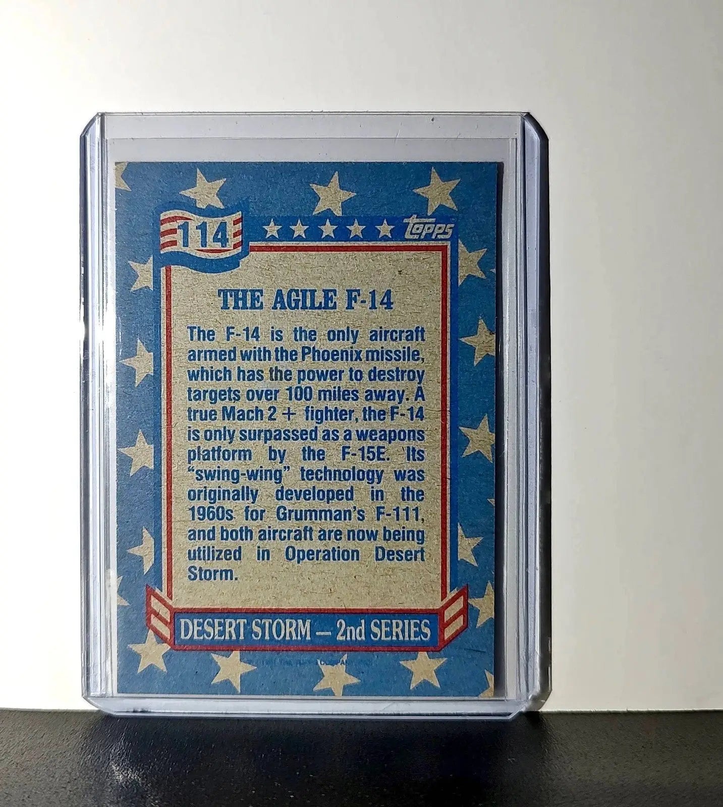 The Agile F-14 1991 Topps Desert Storm #114 Card - Other