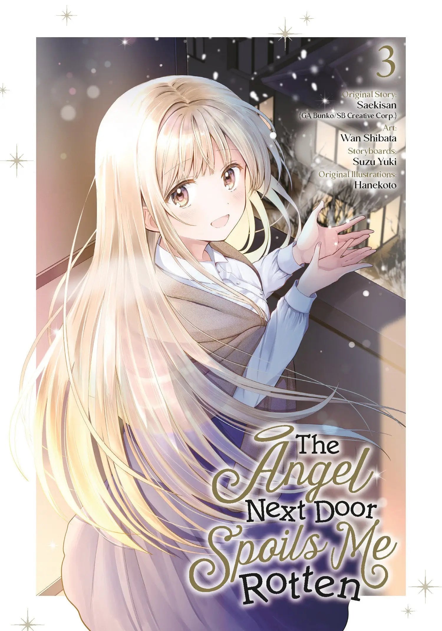Manga cover art from The Angel Next Door Spoils Me Rotten 03 showcasing cozy teen romance