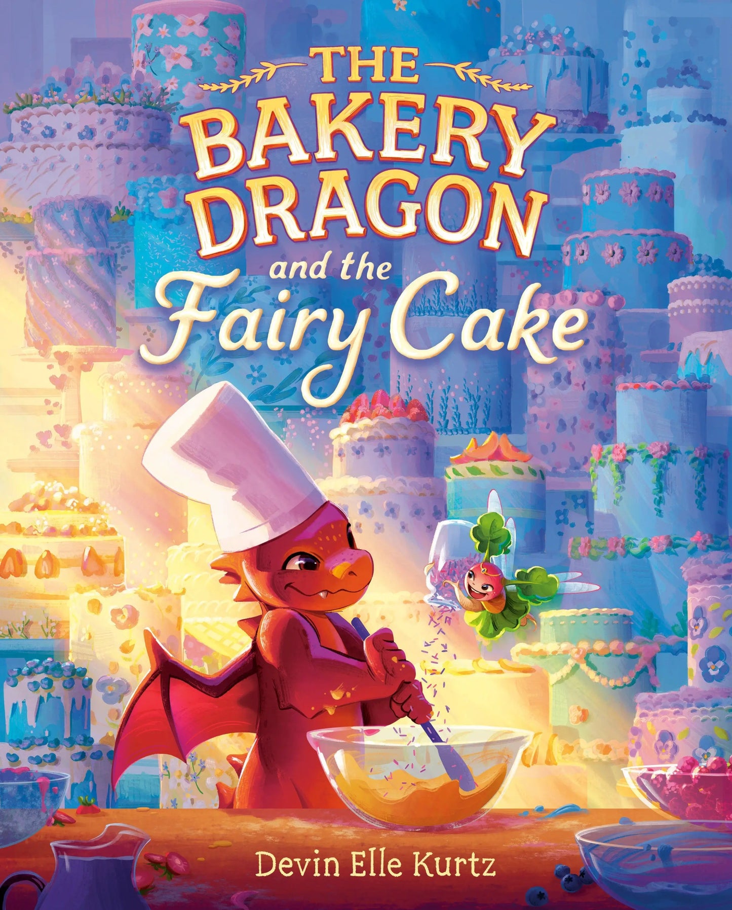 Children’s book featuring a bakery dragon and fairy cake illustration from The Bakery Dragon And The Fairy Cake