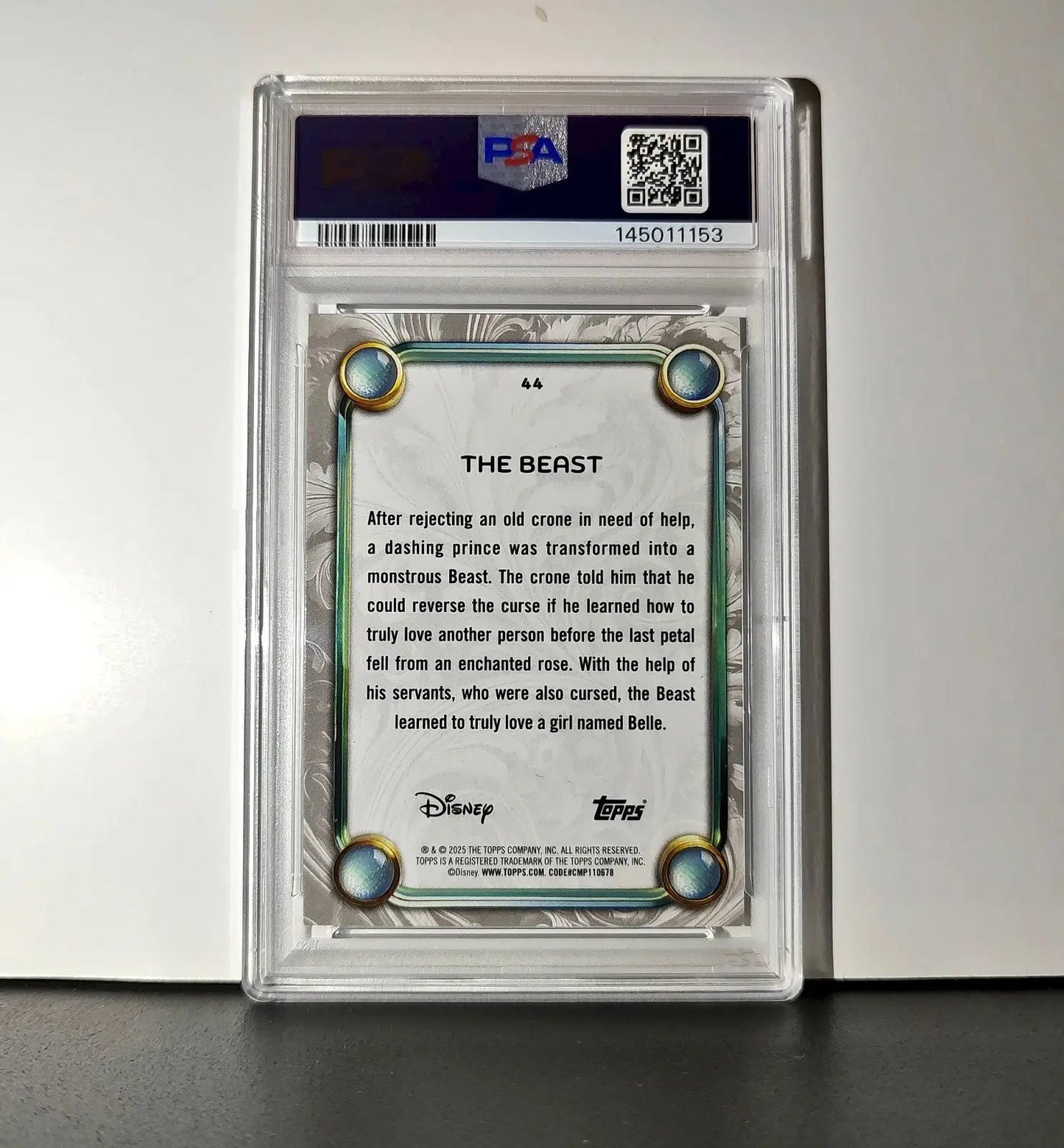 The Beast 2025 Topps Disney #44 Winter Variant Card Beauty and the Beast PSA 8 - Non-Sports Card Single
