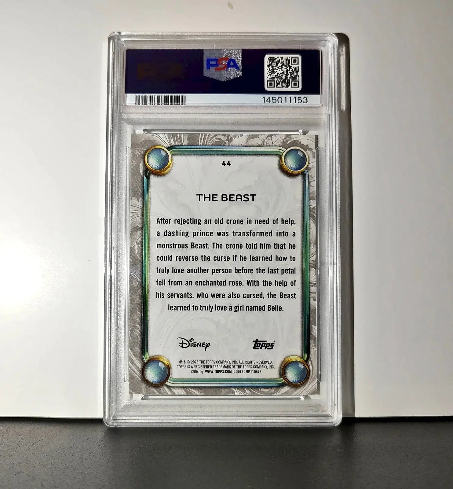 The Beast 2025 Topps Disney #44 Winter Variant Card Beauty and the Beast PSA 8 - Non-Sports Card Single