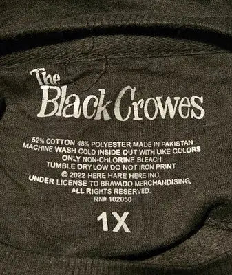 The Black Crowes Sweatshirt Mens 1X Black Graphic Crewneck Long Sleeve Band Tee - Apparel