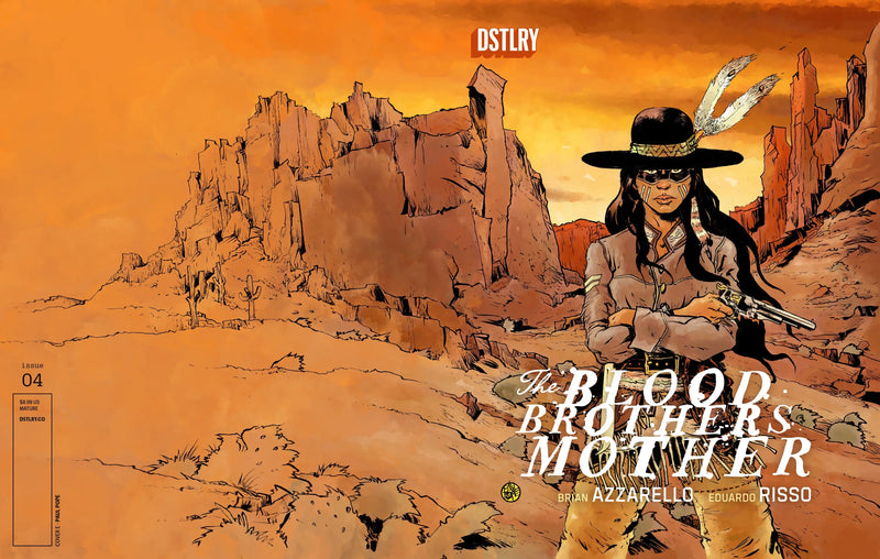 Comic book cover featuring a woman with a revolver in a desert scene for Blood Brothers Mother Paul Pope variant