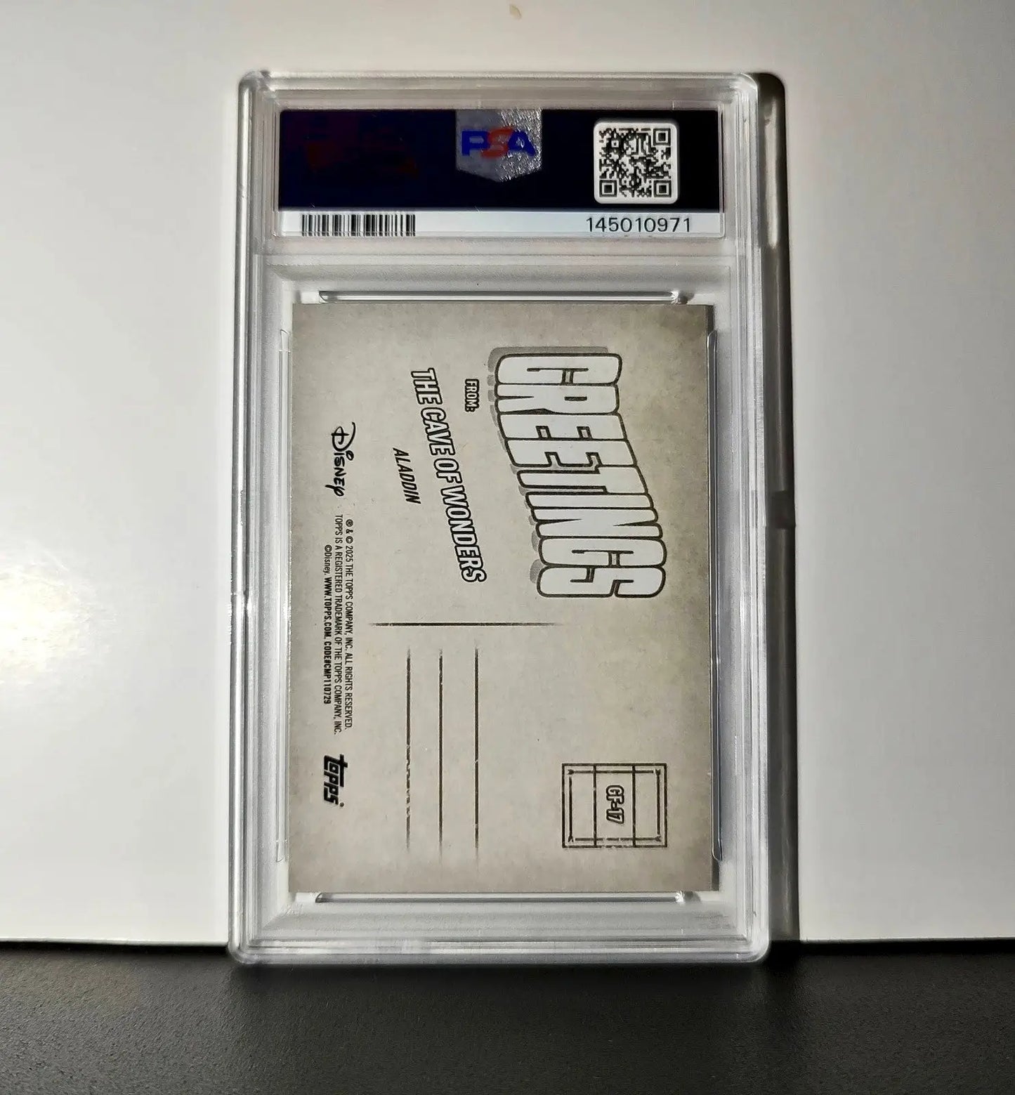 The Cave ofs 2025 Topps Disney #GF-17 Greetings From Card Aladdin PSA 10 - Non-Sports Card Single
