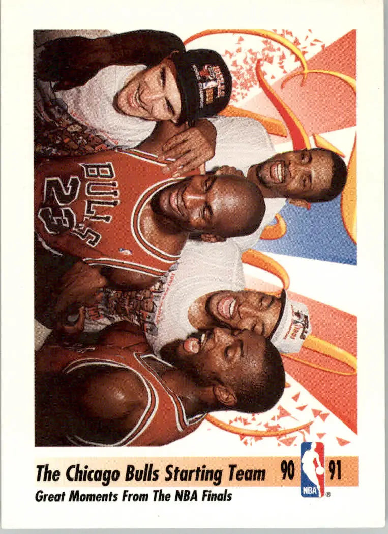 The Chicago Bulls Starting Team - 1991-92 SkyBox - #337 - Basketball - Basketball Card Single