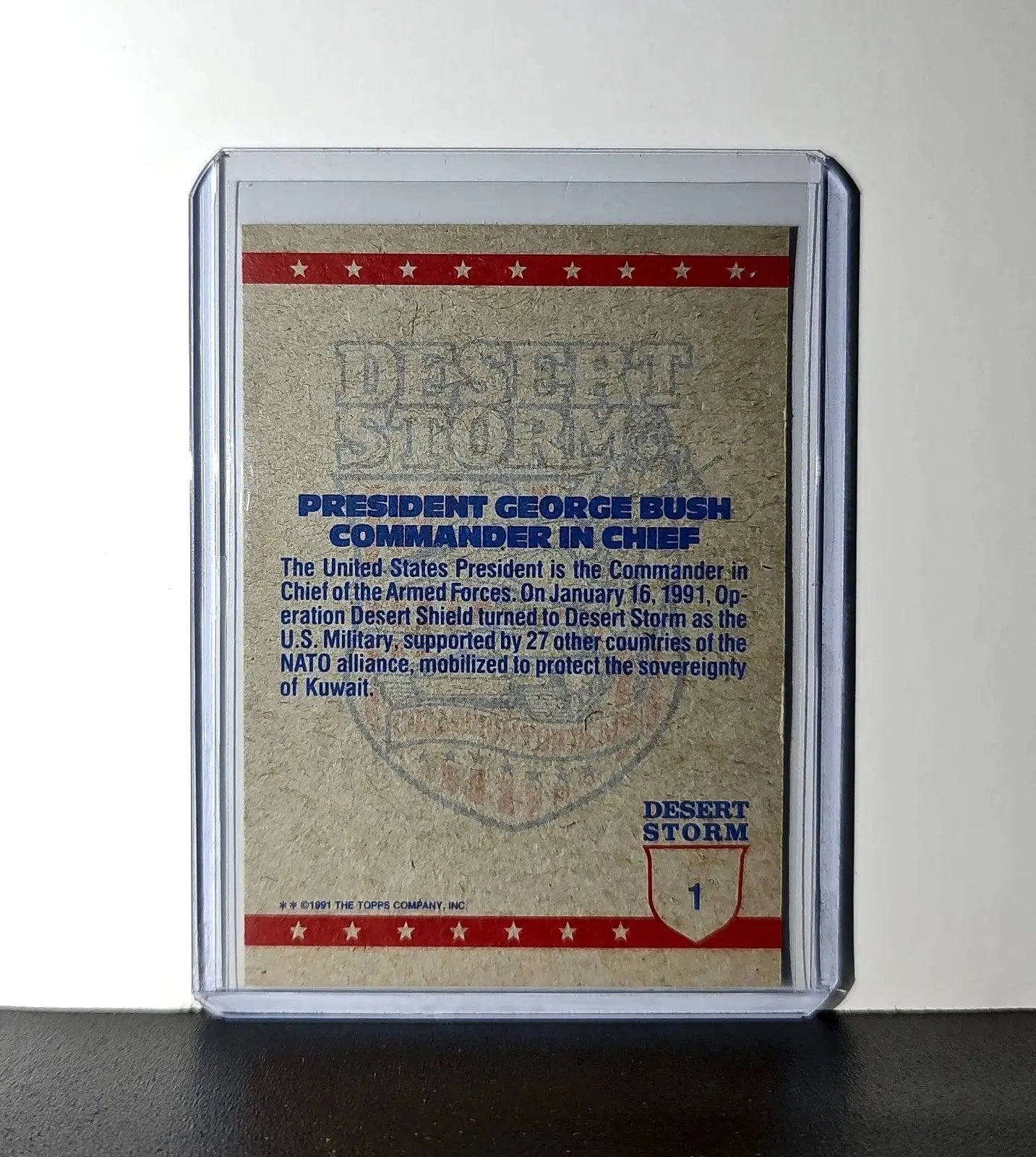 The Commander in Chief 1991 Topps Desert Storm #1 Card - Non-Sports Card Single