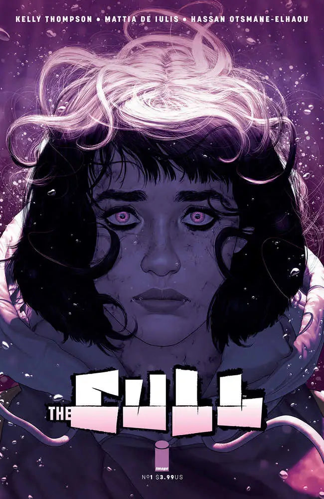 Artistic comic book cover illustration of The Cull #1 with flowing pink hair against stars