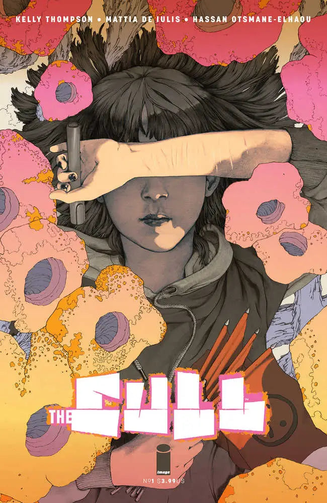 Stylized illustration of a blindfolded figure among flowers for The Cull #1 trading card