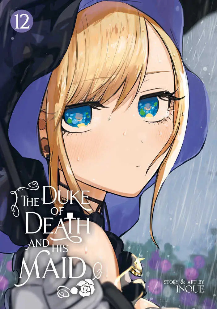 Manga book cover of The Duke Of Death And His Maid Volume 12 featuring a blonde character