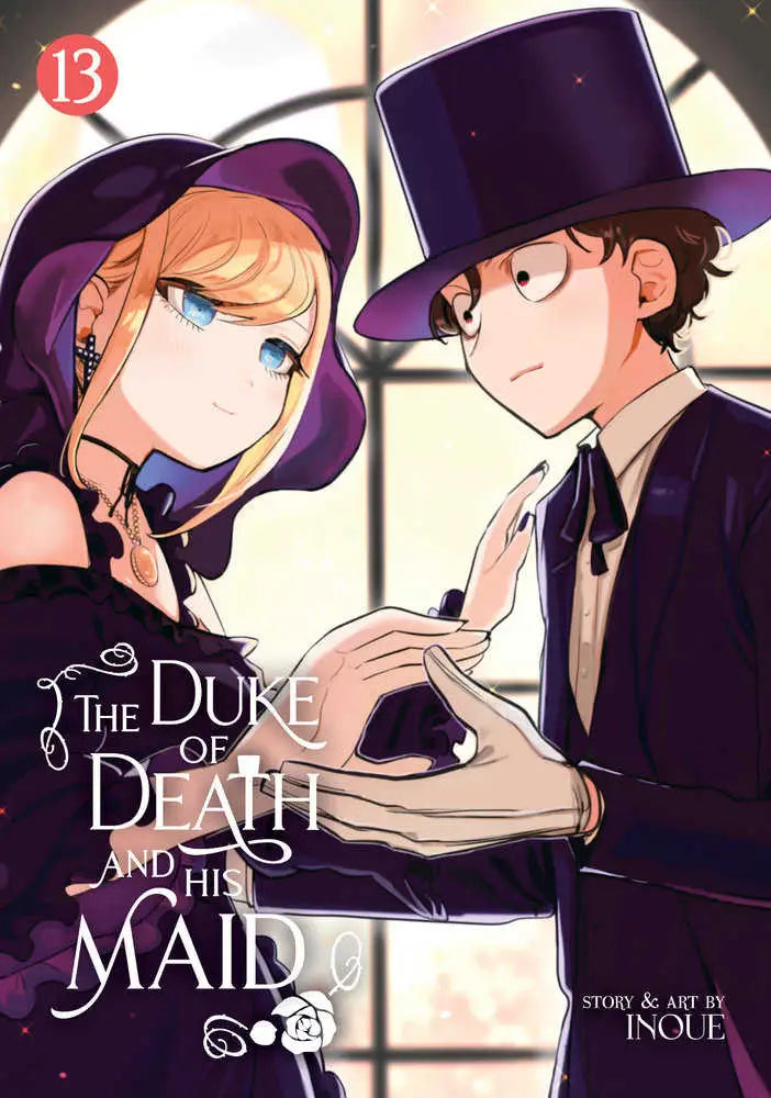 Manga cover art of The Duke Of Death And His Maid Volume 13 with Victorian maid and gentleman