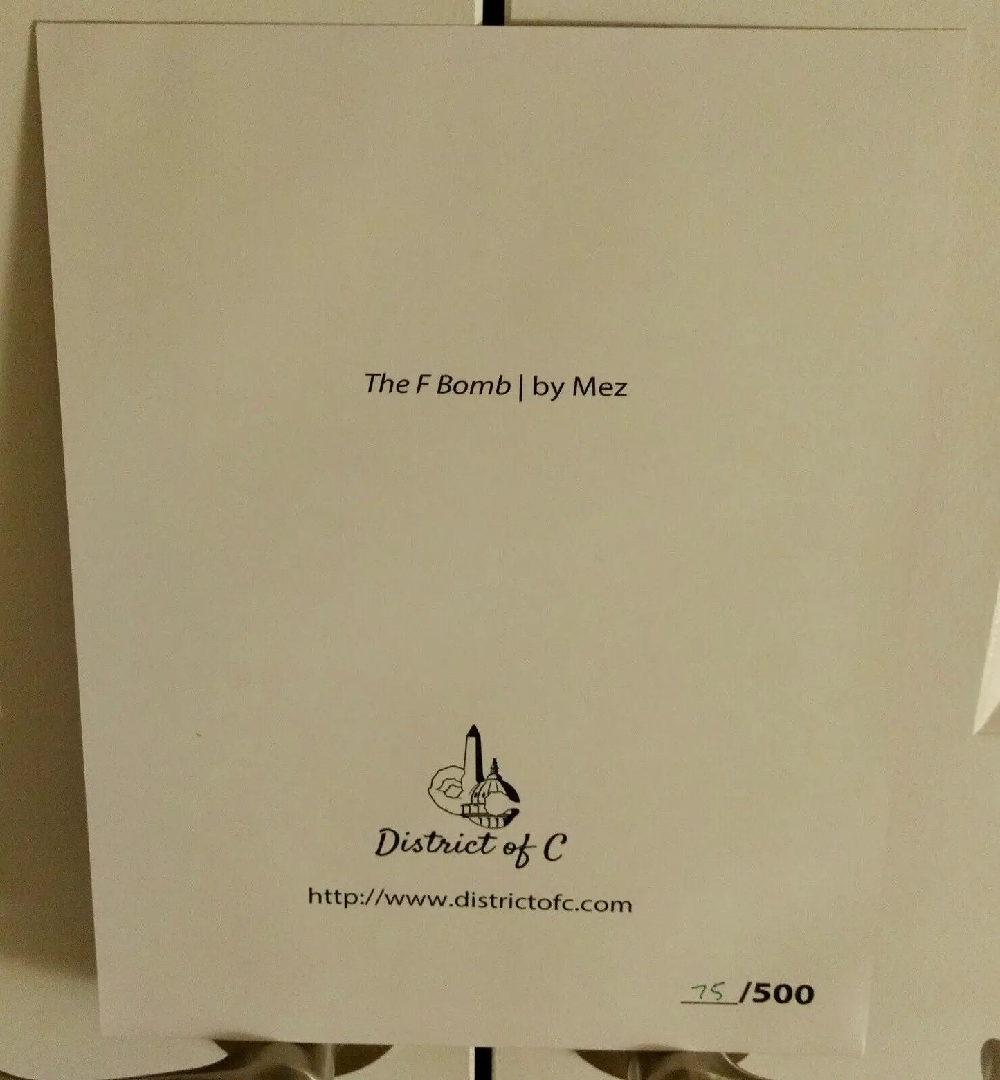 The F Bomb by Mez - District of C Limited Edition Framed Art Print - Other