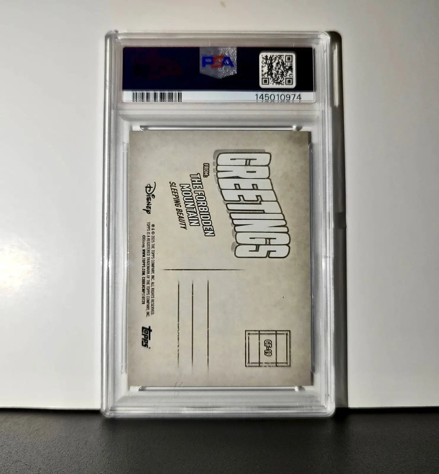 The Forbidden Mountain 2025 Topps Disney #GF-19 Greetings Sleeping Beauty PSA 9 - Non-Sports Card Single