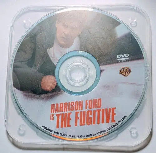 DVD of The Fugitive starring Harrison Ford and Tommy Lee Jones in widescreen format