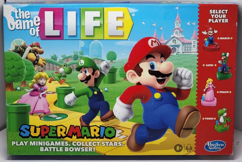 The Game of Life Super Mario Edition Complete board game featuring Super Mario characters