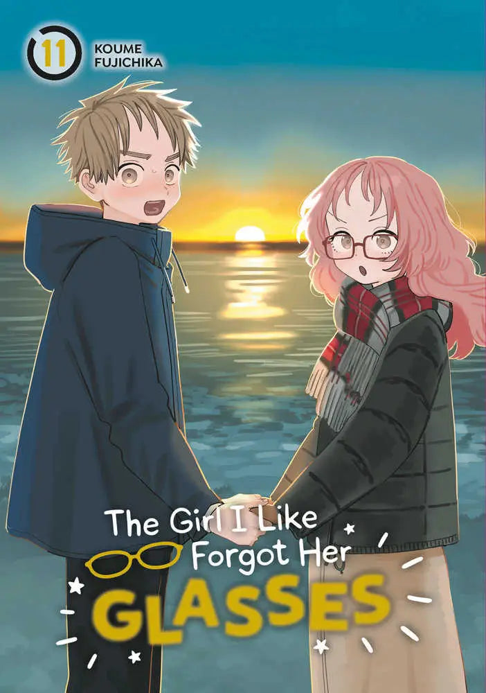 Romantic comedy manga cover featuring a couple holding hands from The Girl I Like Forgot Her Glasses 11