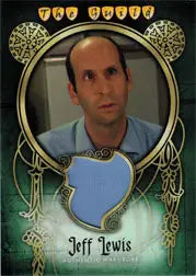 Trading card of Jeff Lewis as Vork with decorative border and circular frame