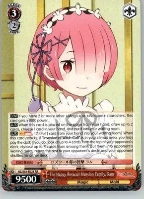 The Happy Roswaal Mansion Family Ram - Re:ZERO Vol.2 - RZ/S55-E028 RR - NM