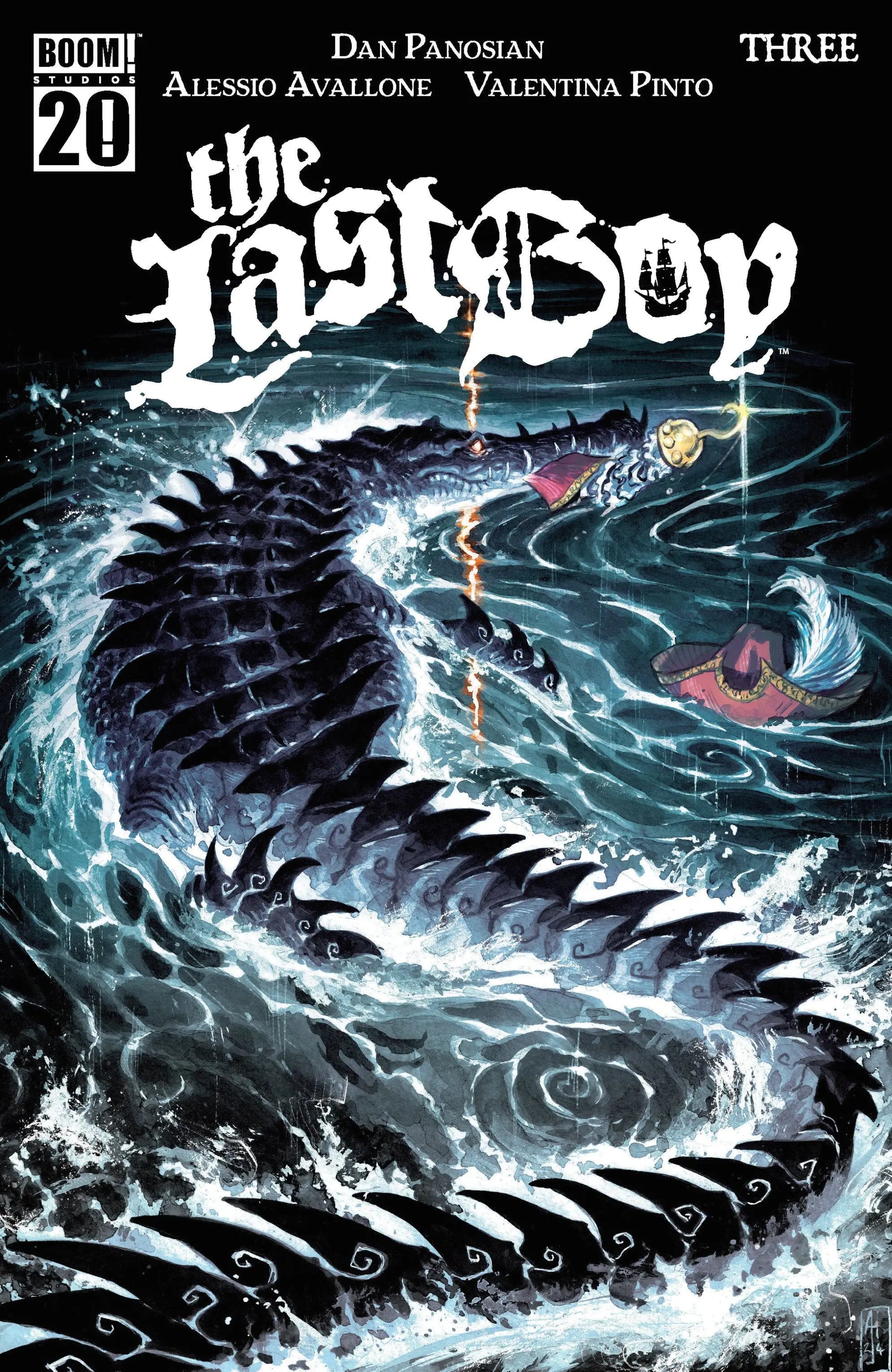 Comic book cover of The Last Boy #3 B Variant featuring a sea monster illustration