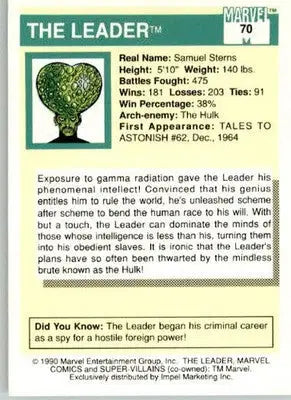 The Leader - 1990 Impel Marvel Universe - #70 - Non_sport - Marvel Card Single