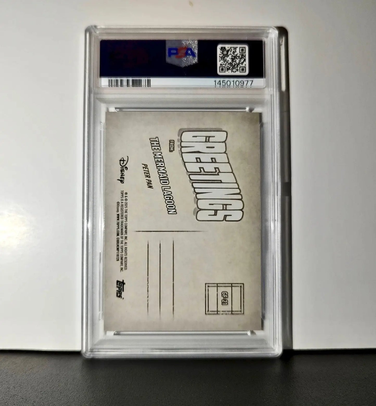 The Mermaid Lagoon 2025 Topps Disney #GF-21 Greetings From Card Peter Pan PSA 9 - Non-Sports Card Single