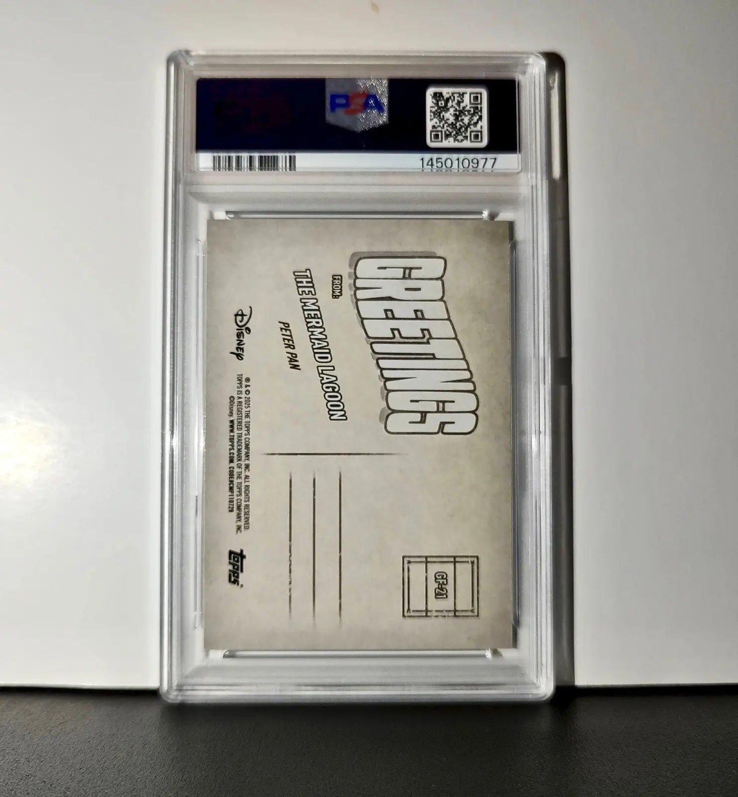 The Mermaid Lagoon 2025 Topps Disney #GF-21 Greetings From Card Peter Pan PSA 9 - Non-Sports Card Single