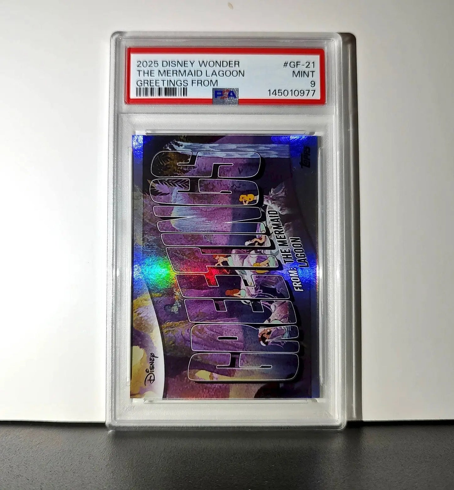The Mermaid Lagoon 2025 Topps Disney #GF-21 Greetings From Card Peter Pan PSA 9 - Non-Sports Card Single