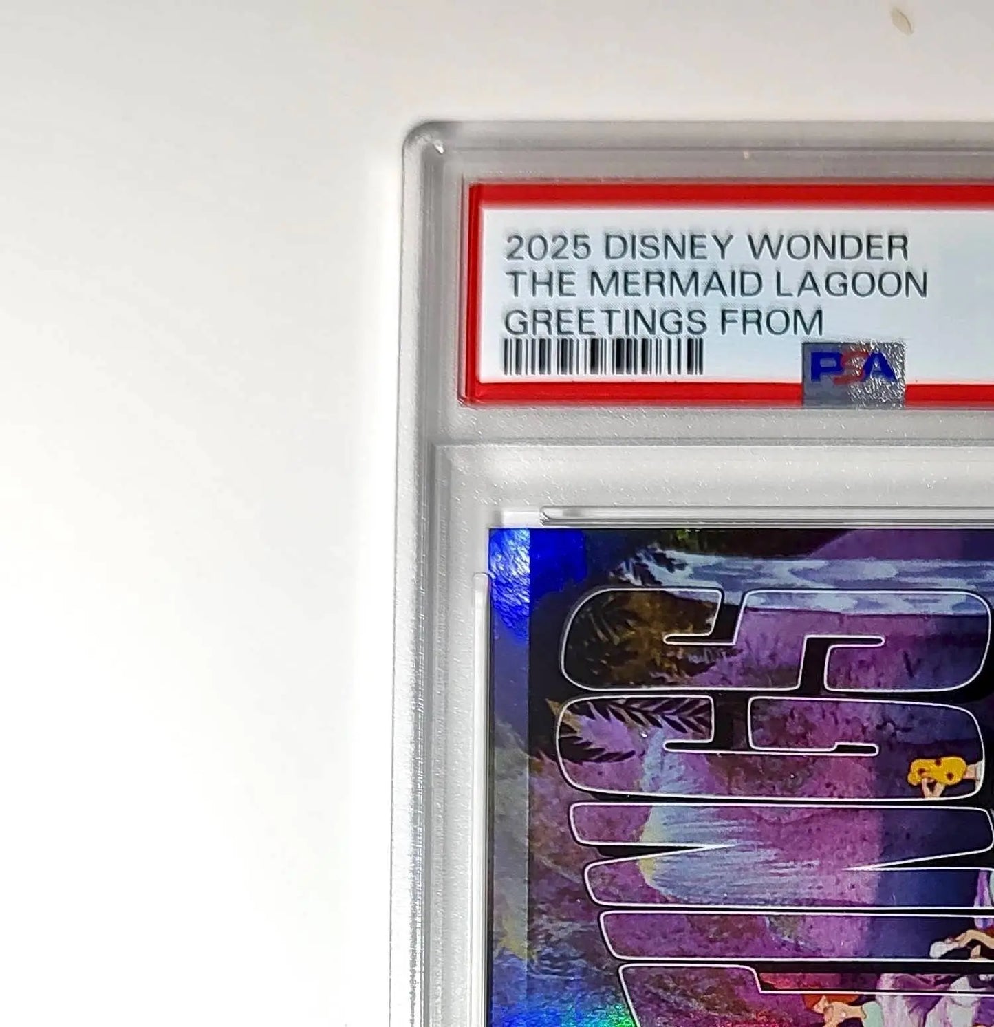 The Mermaid Lagoon 2025 Topps Disney #GF-21 Greetings From Card Peter Pan PSA 9