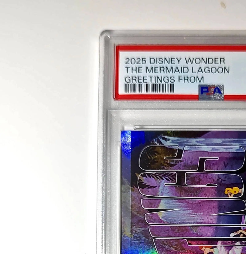 The Mermaid Lagoon 2025 Topps Disney #GF-21 Greetings From Card Peter Pan PSA 9
