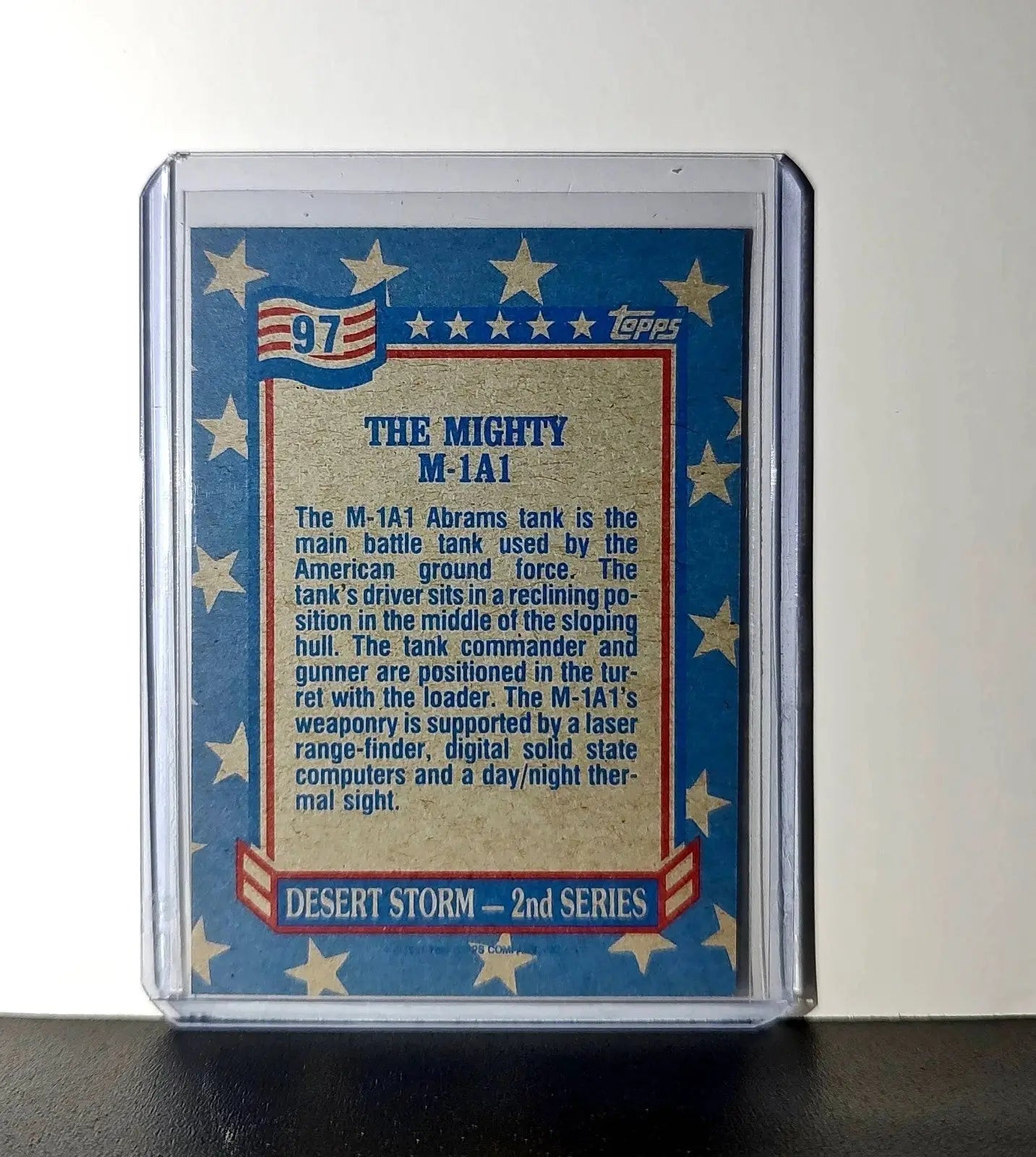 The Mighty M1A1 Abrams 1991 Topps Desert Storm #97 Card