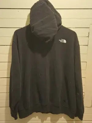 The North Face Hoodie Mens XXL Black Bear Graphic Pullover Pocket 2 Small Holes - Apparel