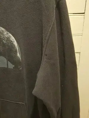 The North Face Hoodie Mens XXL Black Bear Graphic Pullover Pocket 2 Small Holes - Apparel
