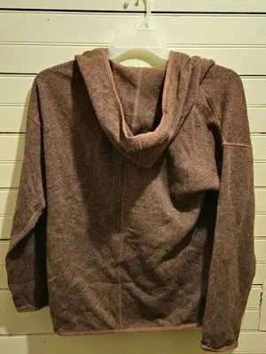 The North Face Jacket Womens S Hooded Fleece Open Front Pockets Brown Cozy - Apparel