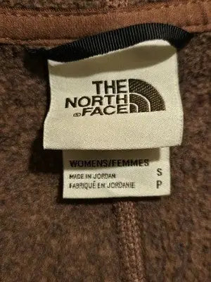 The North Face Jacket Womens S Hooded Fleece Open Front Pockets Brown Cozy - Apparel
