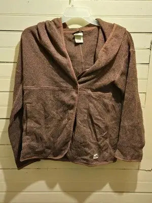 The North Face Jacket Womens S Hooded Fleece Open Front Pockets Brown Cozy - Apparel