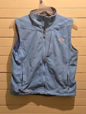 The North Face Vest Womens L Light Blue WindWall Fleece Full Zip Pockets Outdoor - Apparel
