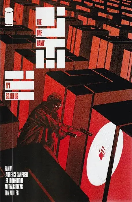 Comic book cover of The One Hand #1 Cover C with dark figure in red and black, ideal for trading cards