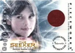 Trading card of Maggie Barnes in The Seeker Pieceworks Costume Card against blue background