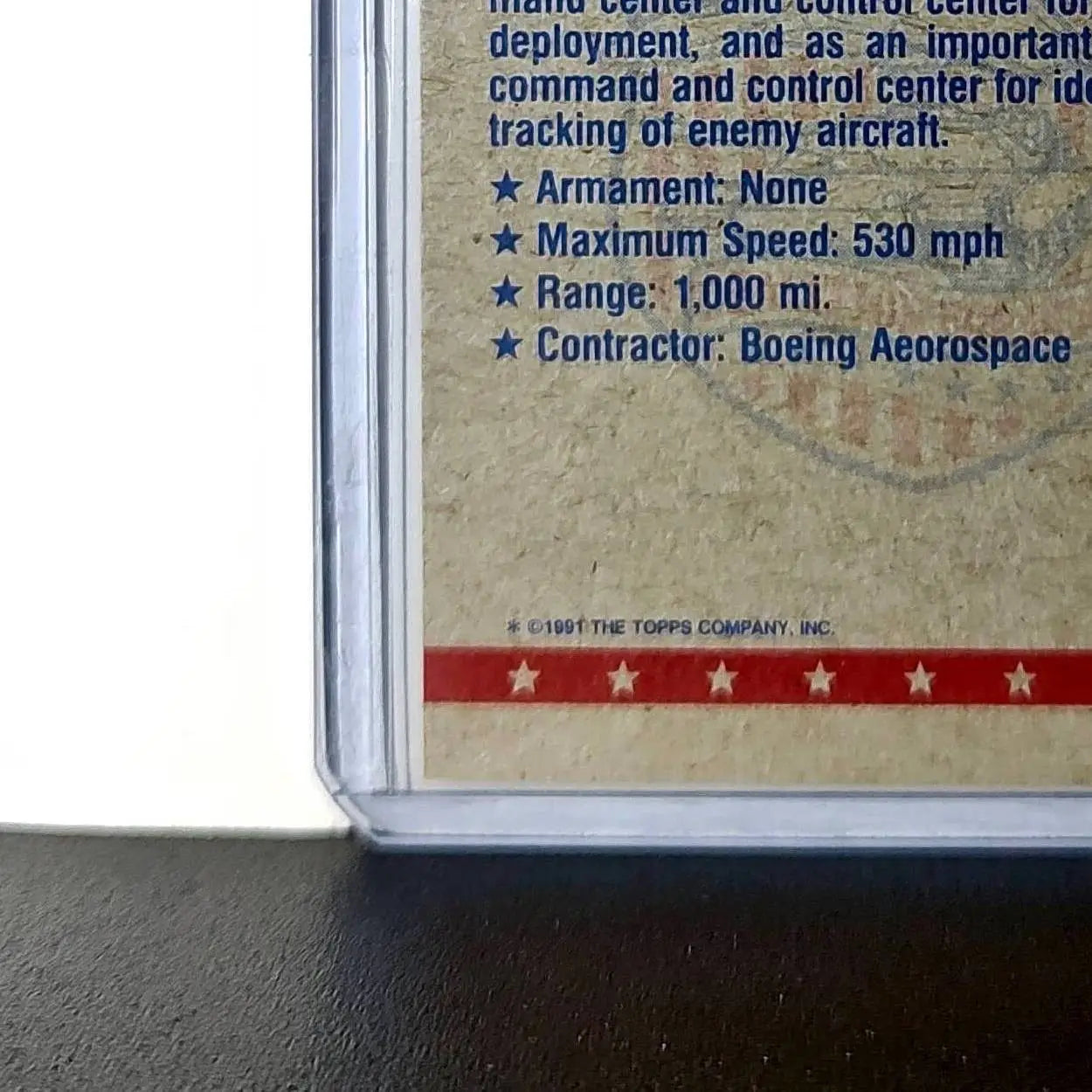 The Sentry – An E-3A AWACS 1991 Topps Desert Storm #33 Card - Non-Sports Card Single