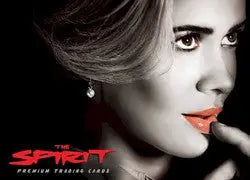 Partial view of woman with red lipstick and side-swept hair on Spirit Movie promo card
