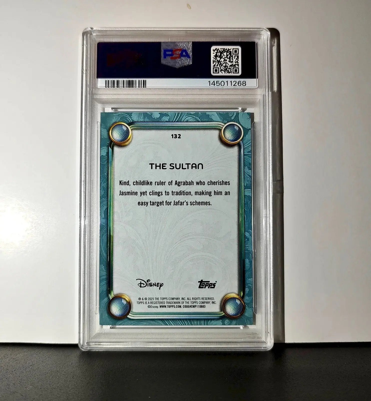 The Sultan 2025 Topps Disney Wonder #132 Diamond Card Alladin PSA 8 - Non-Sports Card Single