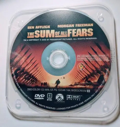 The Sum of All Fears DVD with Ben Affleck and Morgan Freeman in widescreen collection