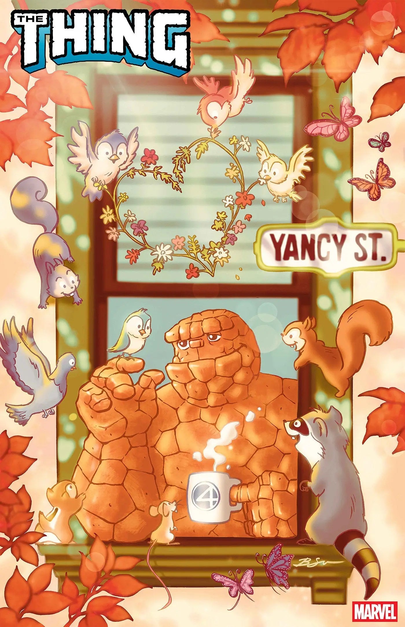 Comic book cover of The Thing #1 Ben Su Windowshades Variant featuring Ben Grimm