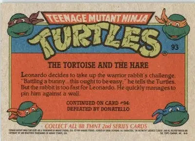 The Tortoise and the Hare - 1989 Topps Teenage Mutant Ninja Turtles - #93 - Non-Sports Card Single