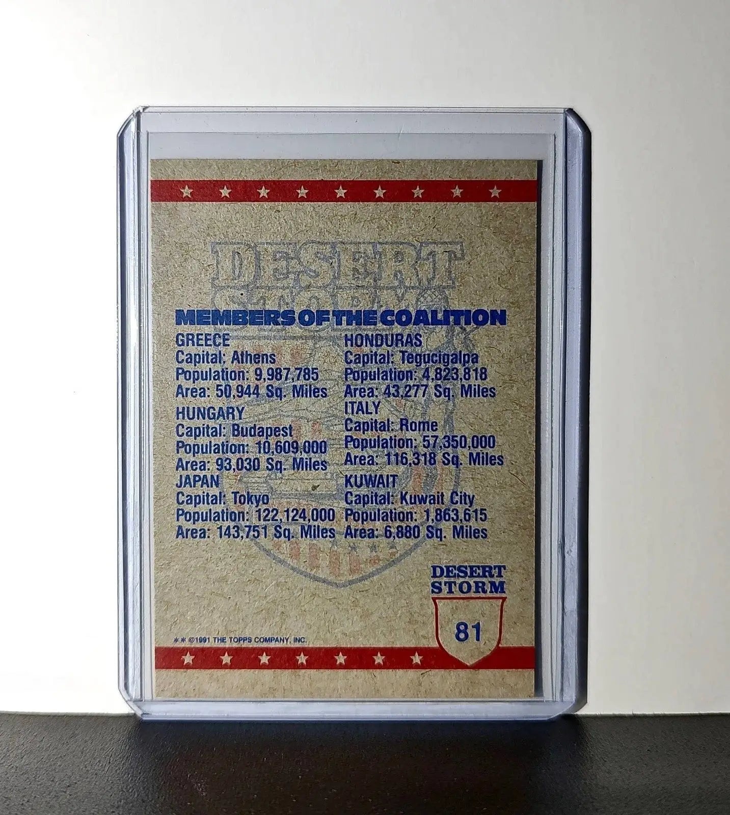 The View from Above 1991 Topps Desert Storm #81 Card
